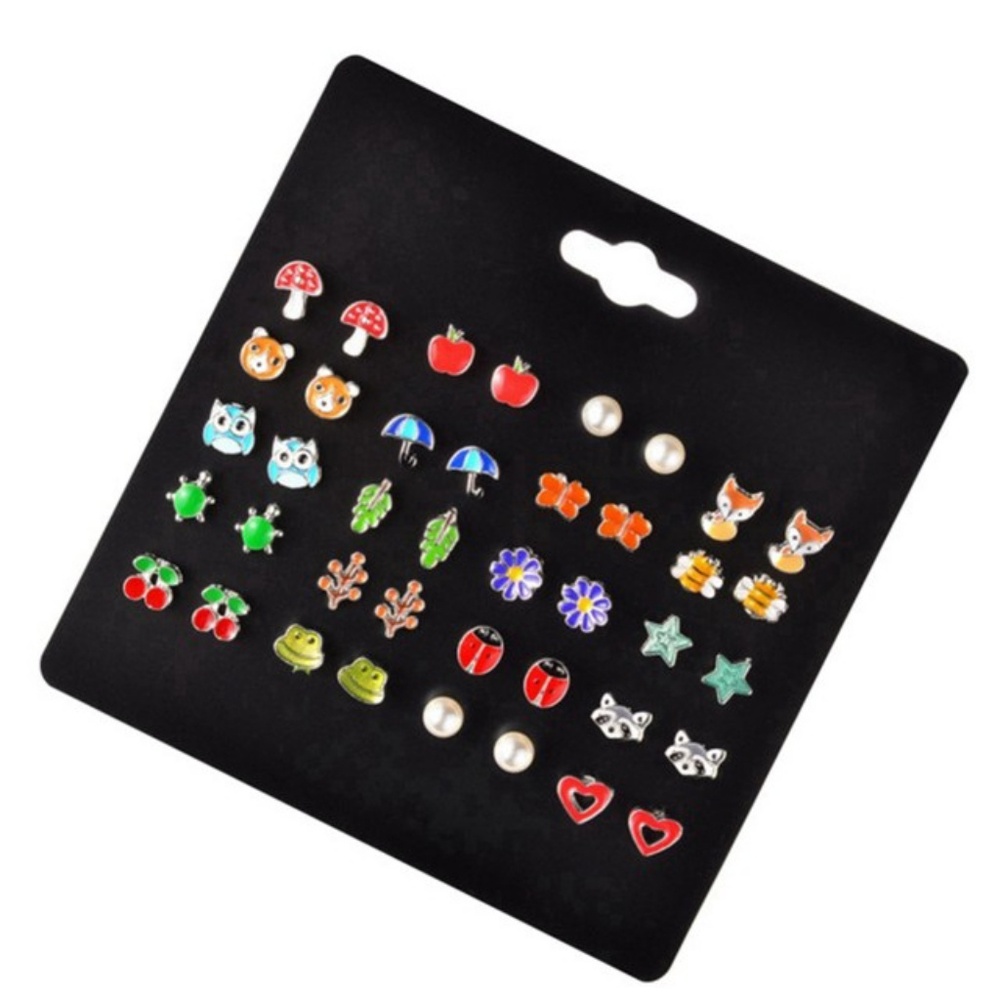 Girls Earrings 20 pairs - Picture 2 of 8